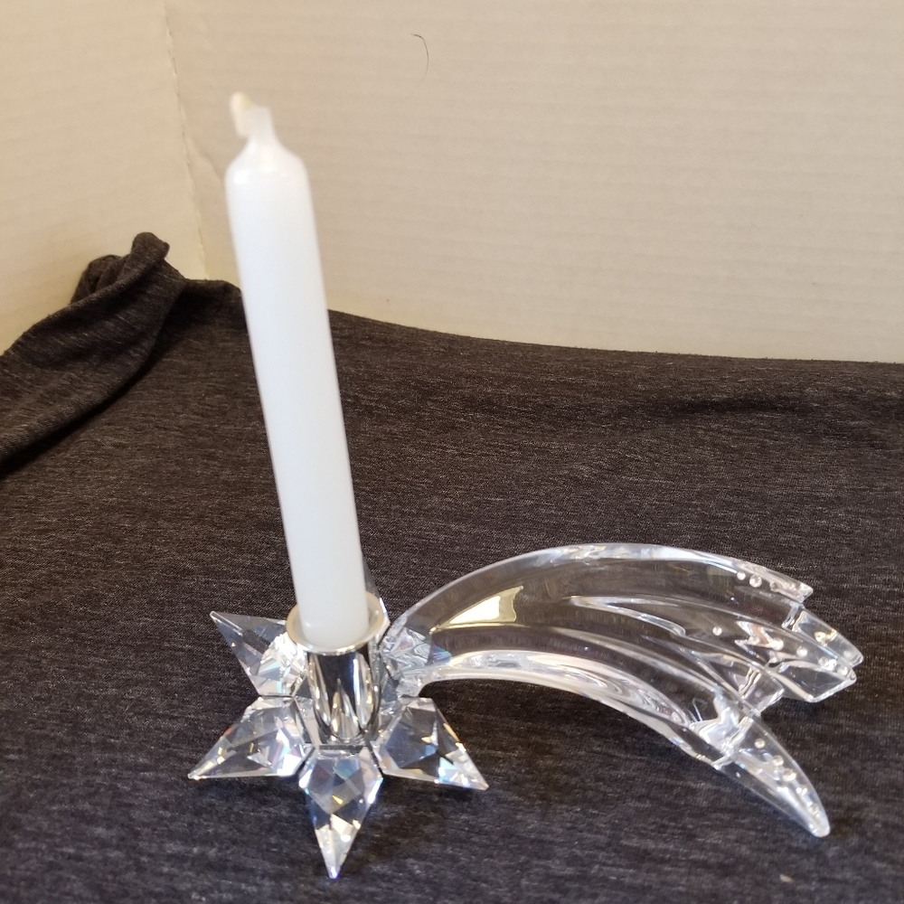 NEW In Box. Rare Retired Swarovski crystal Comet Candleholder